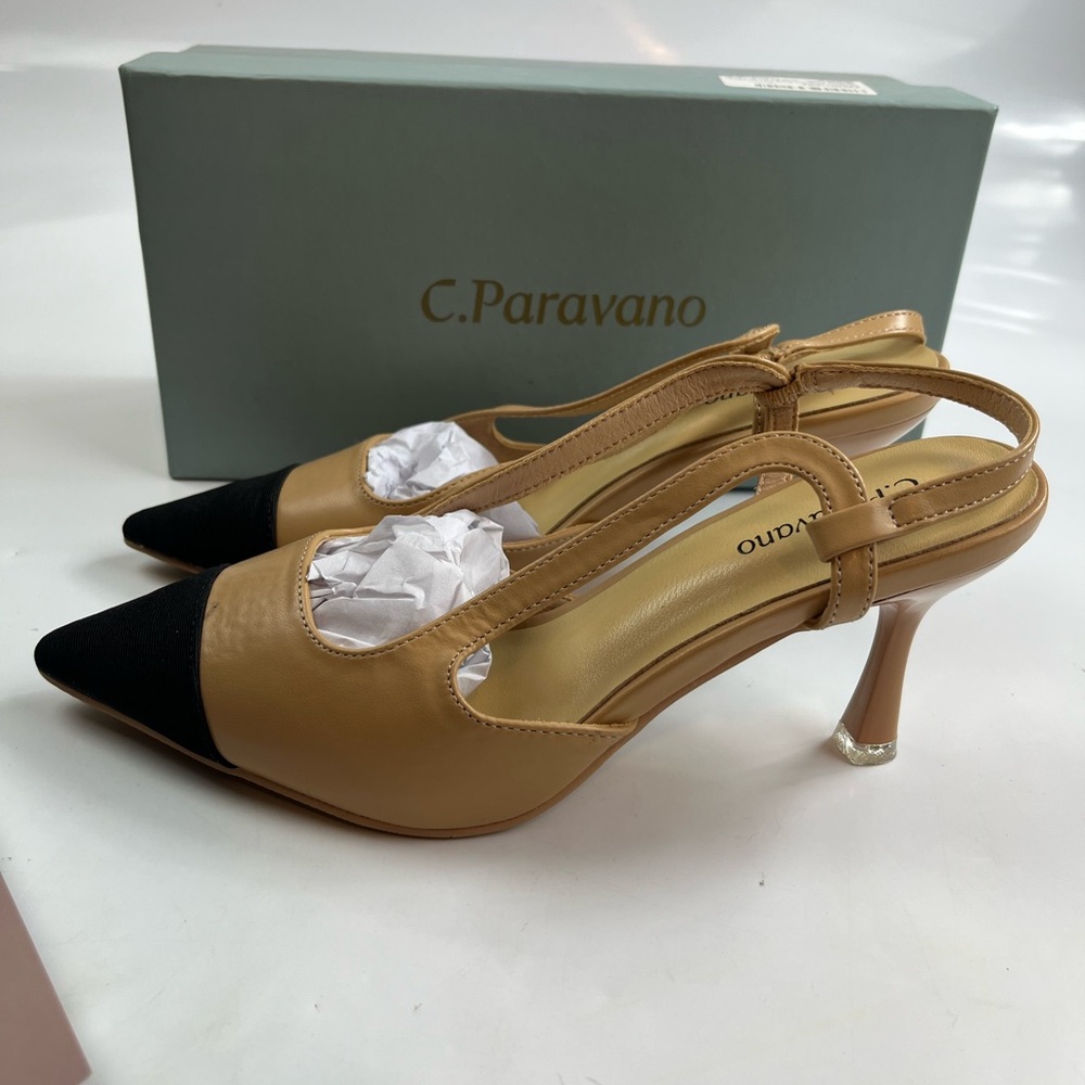 C.Paravano Slingback Pumps Womens Size EU37 US6.5